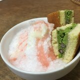 白桃かき氷♡抹茶どら焼き